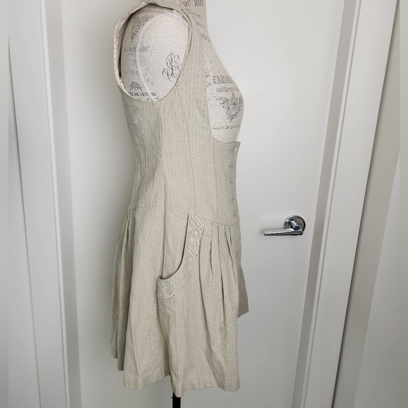 Chevron Pinstripe Sleeveless Mini Dress - Picture 8 of 16